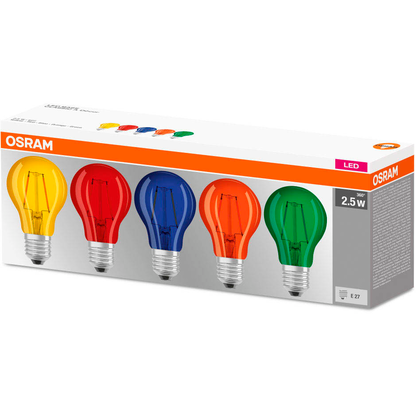 Artikelbild 2 für OSRAM LED-Lampen STAR DÉCOR CLASSIC A E27 2,5 W farbig, 5 St., Artikelnummer 734414