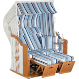 Artikelbild 1 für Sunny Smart® Strandkorb Rustikal 250 Plus blau, grau, gestreift, weiß Kunststoff, Holz, 9-teilig, Artikelnummer 875991