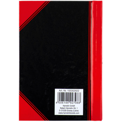 Artikelbild 5 für Bantex Notizbuch Chinakladde DIN A7 kariert, schwarz/rot Hardcover 192 Seiten, 1 St., Artikelnummer 429542