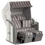 Artikelbild 1 für Sunny Smart® Strandkorb Rustikal 255 Plus anthrazit, gestreift, weiß Kunststoff, Holz, 9-teilig, Artikelnummer 876104