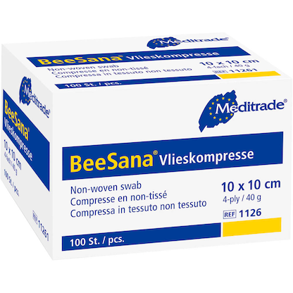 Artikelbild für Meditrade® Vlies-Kompressen BeeSana® 1126 weiß 10,0 x 10,0 cm, 100 St., Artikelnummer 241826