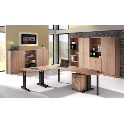 Artikelbild 4 für HAMMERBACHER Verbindungsplatte VLE91 nussbaum, dreieckig abgerundet 80,0 x 80,0 x 2,5 cm, Artikelnummer 656417