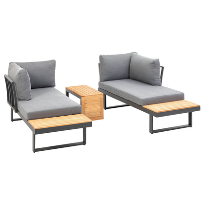 Artikelbild 12 für greemotion Loungegruppe Samara grau, anthrazit Holz, Metall, 8-teilig, Artikelnummer 422851