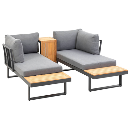 Artikelbild 13 für greemotion Loungegruppe Samara grau, anthrazit Holz, Metall, 8-teilig, Artikelnummer 422851