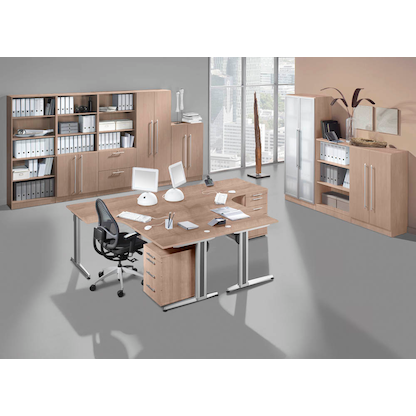 Artikelbild 4 für HAMMERBACHER Sira Vitrine nussbaum 4 Fachböden, Artikelnummer 642126