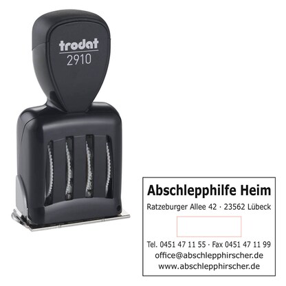 Artikelbild für trodat Datumstempel mit Text individualisierbar Classic 2910 P10 Logo möglich, 1 St. - Direkt online personalisieren, Artikelnummer 640674