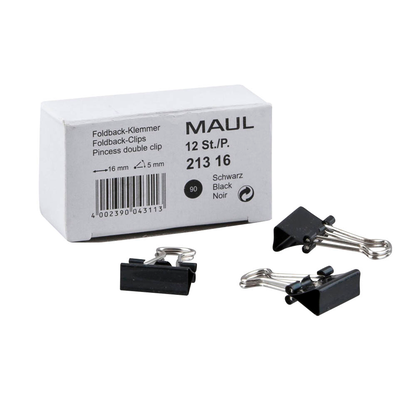 Artikelbild für MAUL Foldbackklammern schwarz 1,5 cm, 12 St., Artikelnummer 958652