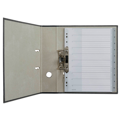 Artikelbild 2 für LEITZ Ordnerregister 1280 DIN A4 Vollformat, Überbreite 1-10 grau 10-teilig, 1 Satz, Artikelnummer 184648