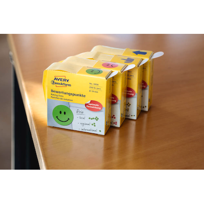 Artikelbild 5 für AVERY Zweckform Bewertungspunkte 3859 Gesicht, rot, 250 Etiketten, Artikelnummer 211621