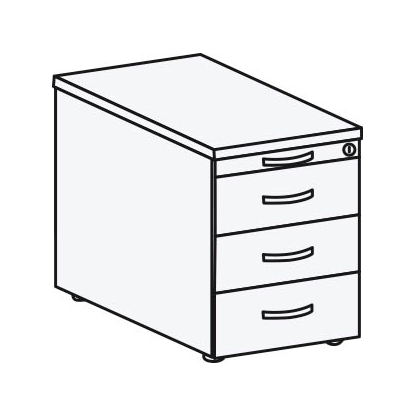 Artikelbild 4 für geramöbel Flex Rollcontainer weiß, buche 4 Auszüge 43,8 x 80,0 x 56,5 cm, Artikelnummer 882720