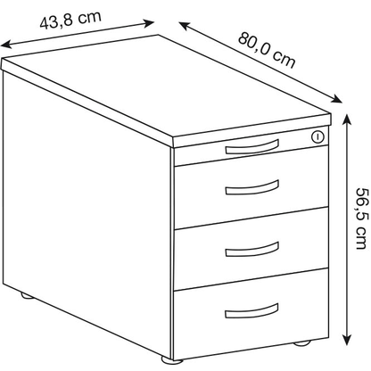 Artikelbild 3 für geramöbel Flex Rollcontainer buche 4 Auszüge 43,8 x 80,0 x 56,5 cm, Artikelnummer 880258
