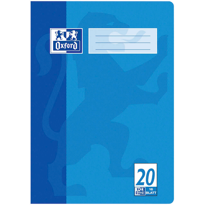 Artikelbild 2 für OXFORD Schulheft Lineatur 20 blanko DIN A4 ohne Rand, 16 Blatt, 1 St., Artikelnummer 625202