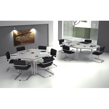 Artikelbild 4 für HAMMERBACHER Mehrzwecktisch lichtgrau quadratisch, Vierkantrohr grau, 80,0 x 80,0 x 72,0 cm, Artikelnummer 528901