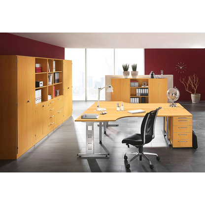 Artikelbild 5 für HAMMERBACHER Gradeo Standcontainer buche 4 Auszüge Kunststoff-Relinggriff silber 42,8 x 80,0 x 72,0 - 76,0 cm, Artikelnummer 385922