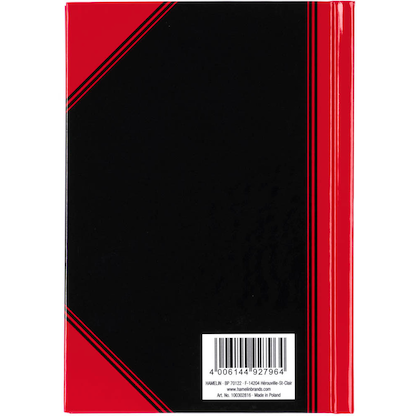 Artikelbild 7 für Bantex Notizbuch Chinakladde DIN A6 kariert, schwarz/rot Hardcover 192 Seiten, 1 St., Artikelnummer 429528