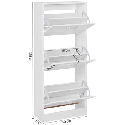 Artikelbild 2 für WOHNLING Schuhschrank, WL5.035 weiß 3 Fachböden 50,0 x 24,0 x 125,0 cm, Artikelnummer 905731