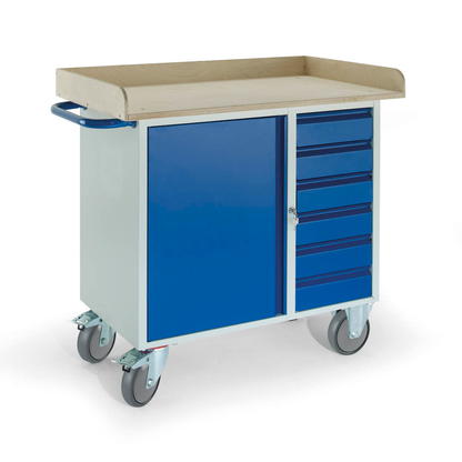 Artikelbild für Rollcart Werkstattwagen blau 6 Schubladen, Artikelnummer 277816