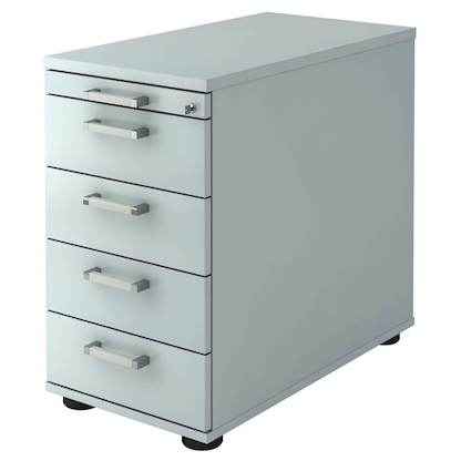 Artikelbild für HAMMERBACHER Solid SC50 Standcontainer lichtgrau 5 Auszüge Metall-Stangengriff chrom, gebürstet 42,8 x 80,0 x 72,0 - 76,0 cm, Artikelnummer 593835