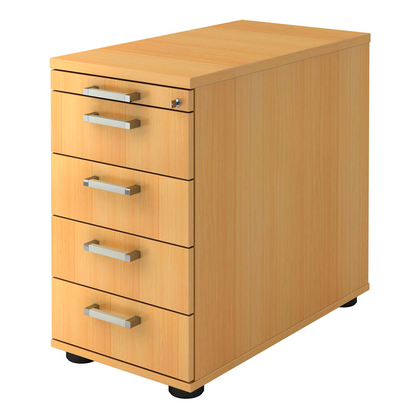 Artikelbild für HAMMERBACHER Solid SC50 Standcontainer buche 5 Auszüge Metall-Stangengriff chrom, gebürstet 42,8 x 80,0 x 72,0 - 76,0 cm, Artikelnummer 593850