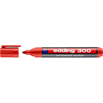 Artikelbild 2 für edding 300 Permanentmarker rot 1,5 - 3,0 mm, 1 St., Artikelnummer 135436