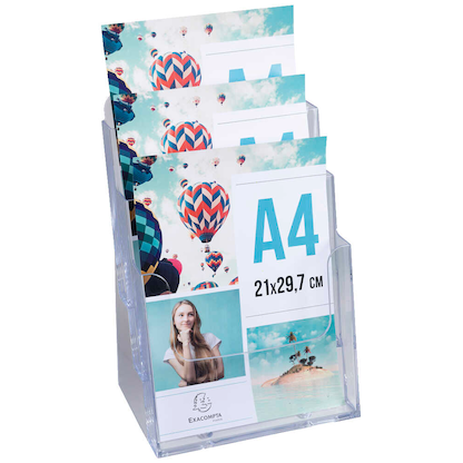 Artikelbild für Exacompta Tischprospekthalter Office Exacryl transparent DIN A4 3 Fächern 23,7 x 15,5 x 33,9 cm, 1 St., Artikelnummer 697069