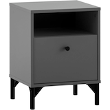 Artikelbild 1 für MÖBELPARTNER Smash Nachttisch rechteckig Holzwerkstoff anthrazit 40,3 x 33,1 x 53,2 cm, 1 St., Artikelnummer 255016