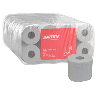 Artikelbild für KATRIN Toilettenpapier 250 LONG 3-lagig Recyclingpapier, 48 Rollen, Artikelnummer 118760
