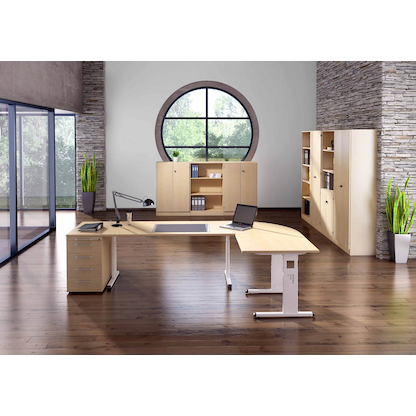 Artikelbild 4 für HAMMERBACHER Verbindungsplatte VLE91 ahorn, dreieckig abgerundet 80,0 x 80,0 x 2,5 cm, Artikelnummer 656379