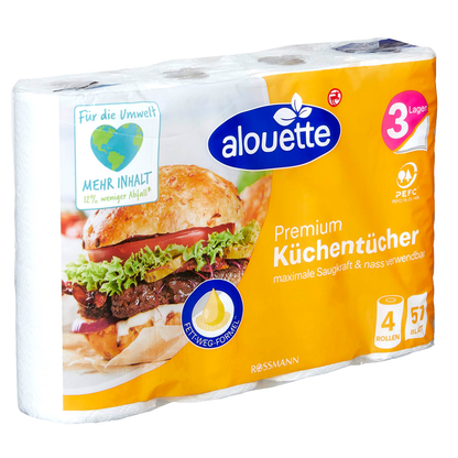 Artikelbild 2 für alouette Küchenrollen Premium 3-lagig, 4 Rollen, Artikelnummer 351517