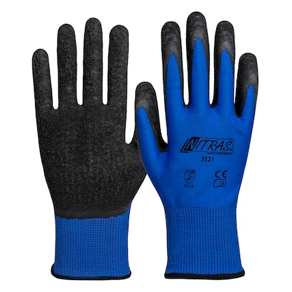 Artikelbild 2 für NITRAS SAFETY unisex Arbeitshandschuhe 3521 blau Größe 9, 12 Paar, Artikelnummer 644357