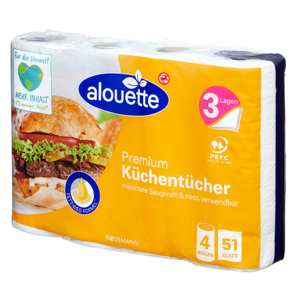 Artikelbild 3 für alouette Küchenrollen Premium 3-lagig, 4 Rollen, Artikelnummer 351517