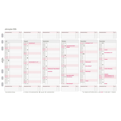 Artikelbild 2 für CHRONOPLAN Kalendereinlage 2026 Jahresplan A5, Artikelnummer 590929