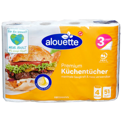Artikelbild 4 für alouette Küchenrollen Premium 3-lagig, 4 Rollen, Artikelnummer 351517