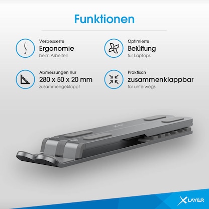Artikelbild 8 für XLAYER Laptop-Ständer Foldable grau, Artikelnummer 605417
