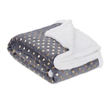 Artikelbild 1 für relaxdays Kuscheldecke grau, weiß, goldene Herzen 150,0 x 200,0 cm, 1 St., Artikelnummer 644457