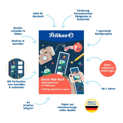 Artikelbild 6 für Pelikan zum Basteln Weltraum Malbuch, 1 St., Artikelnummer 208399