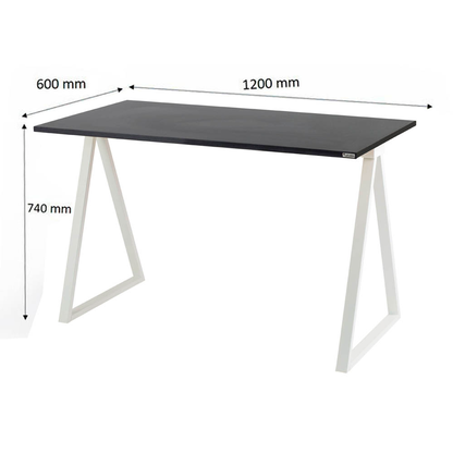 Artikelbild 2 für PAPERFLOW easyHome LV9 Schreibtisch schwarz rechteckig, A-Fuß-Gestell weiß 110,0 x 60,0 cm, Artikelnummer 381794
