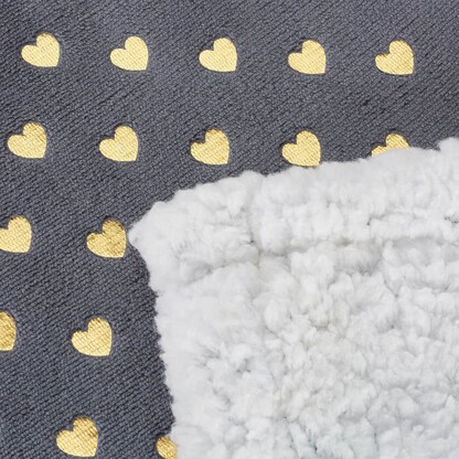 Artikelbild 7 für relaxdays Kuscheldecke grau, weiß, goldene Herzen 150,0 x 200,0 cm, 1 St., Artikelnummer 644457