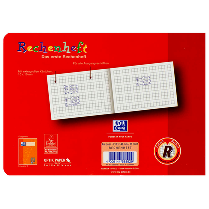 Artikelbild 8 für OXFORD Zahlenlernheft Rechnen lernen Lineatur R kariert DIN A5 quer ohne Rand, 16 Blatt, 1 St., Artikelnummer 759591