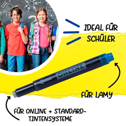 Artikelbild 4 für ONLINE® Tintenpatronen für Füller 17026 königsblau, 20 St., Artikelnummer 283802