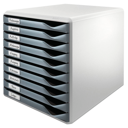 Artikelbild 2 für AKTION: LEITZ Schubladenbox Formular-Set dunkelgrau 52810089, DIN A4 mit 10 Schubladen, 1 St., Artikelnummer 663983