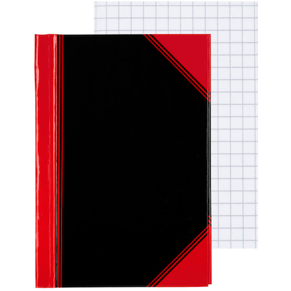 Artikelbild 2 für Bantex Notizbuch Chinakladde DIN A7 kariert, schwarz/rot Hardcover 192 Seiten, 1 St., Artikelnummer 429542