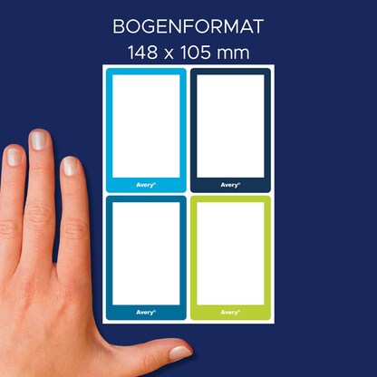 Artikelbild 5 für AVERY Zweckform Schuletiketten Rahmen, farblich sortiert, 8 Etiketten, Artikelnummer 588156