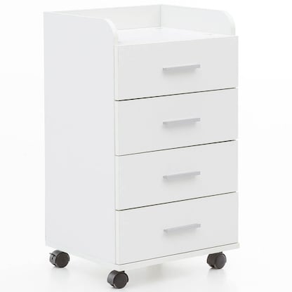 Artikelbild für WOHNLING Rollcontainer weiß 4 Auszüge 40,0 x 33,0 x 70,5 cm, Artikelnummer 540957