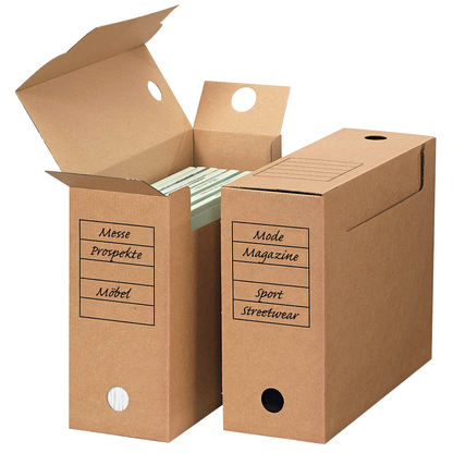 Artikelbild 2 für Top-Print Archivboxen braun 33,5 x 11,4 x 25,3 cm, 10 St., Artikelnummer 443341