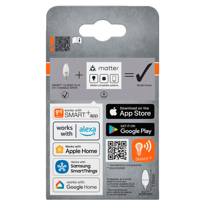 Artikelbild 7 für OSRAM LED-Lampe SMART+ MATTER Classic B40 E14 4,9 W matt, 1 St., Artikelnummer 710238