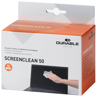 Artikelbild 2 für DURABLE Bildschirm-Reinigungstücher SCREENCLEAN 50 weiß, 50 Tücher, Artikelnummer 363449