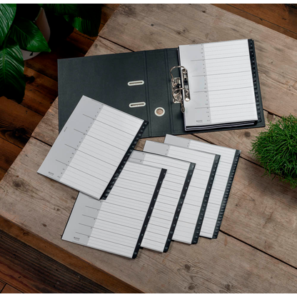 Artikelbild 3 für LEITZ Ordnerregister recycle 1207 DIN A4 Vollformat, Überbreite A-Z schwarz 20-teilig, 1 Satz, Artikelnummer 304354