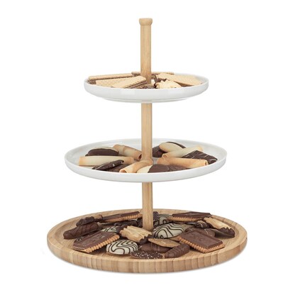Artikelbild 4 für relaxdays Etagere weiß/braun Höhe: 36,0 cm, 1 St., Artikelnummer 382881