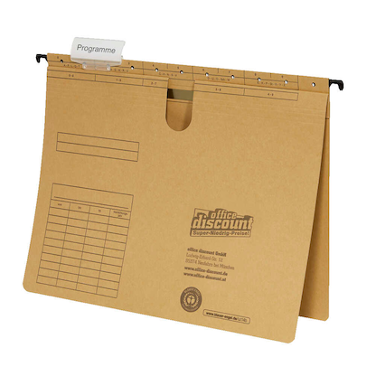 Artikelbild 3 für office discount Hängehefter Karton naturbraun DIN A4 1x kaufmännische Heftung, 50 St., Artikelnummer 501684